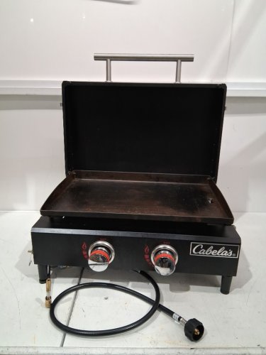 2-Burner Tabletop Griddle BBQ - 24,000BTU - 21.7" x 13.9" - Black/Silver (Model: CABTTGRD-2) image 2