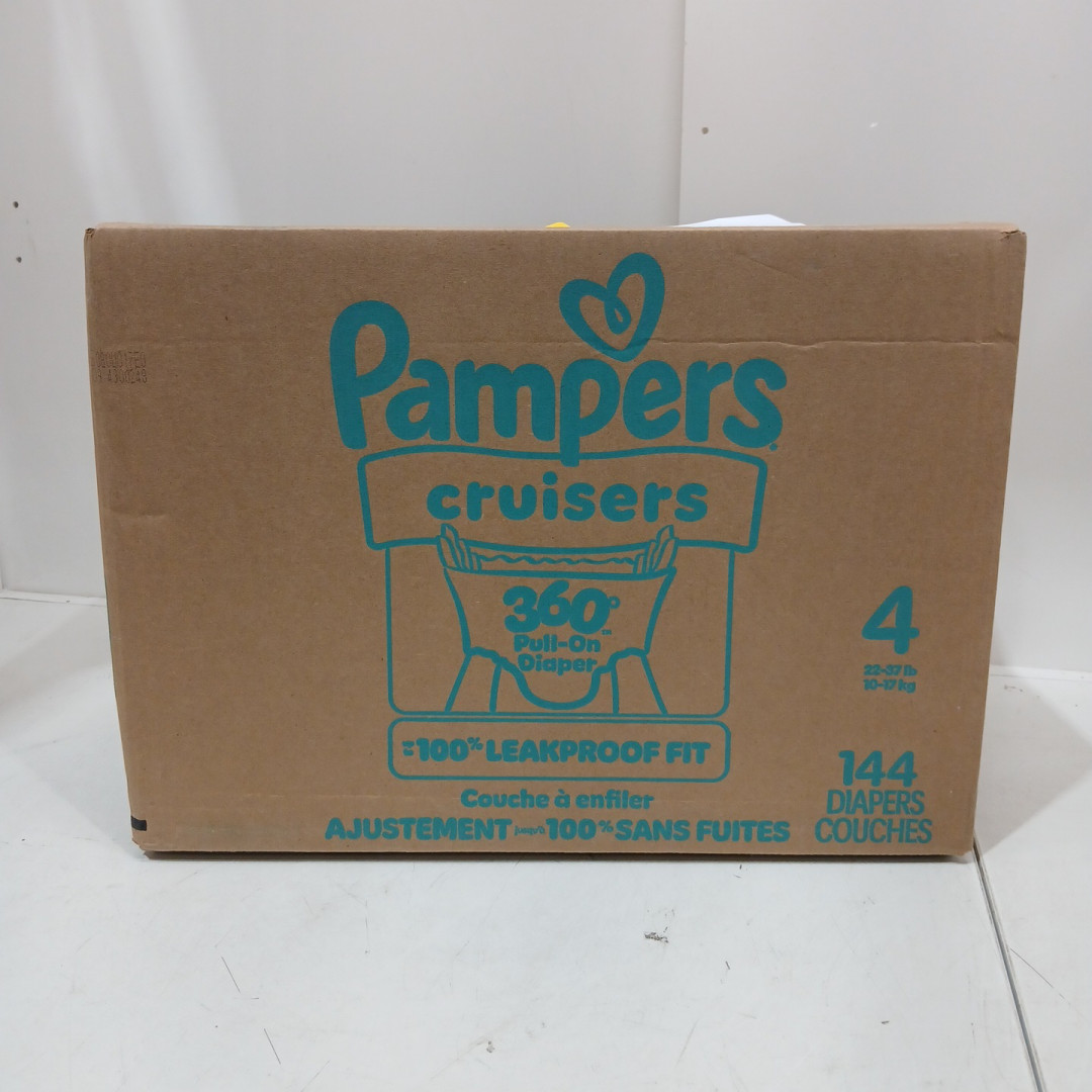 144pk Pampers Cruisers 360° Stretchy Waistband disposable diapers - size 4 (22-37lb) image 2