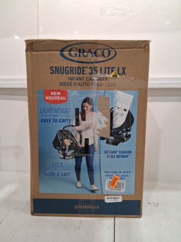 GRACO SNUGRIDE 35 LITE LX INFANT CAR SEAT - GOTHAM FASHION BLACK/GREY (MODEL: 2143034) image 2