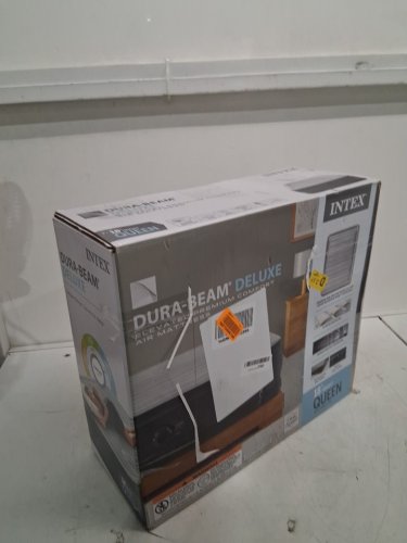INTEX DURA-BEAM SERIES DELUXE COMFORT PLUSHFIBER-TECH inflatable AIR mattress WITH INTERNAL ELECTRIC PUMP - 18" - QUEEN - grey (MODEL : AP619D/64413ED) image 2