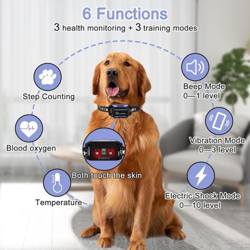 E-FENCE GPS Rechargeable Wireless Dog Fence Shock Trainer with Health Tracking - Purple/Black (Model: e06) image 2