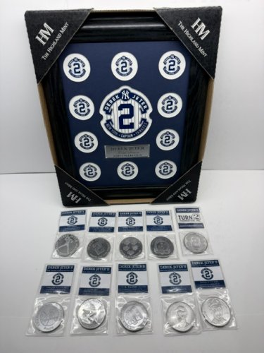 10 COIN WITH FRAME DEREK JETER NEW YORK YANKEES FAREWELL END OF CAREER COIN SET FROM HIGHLAND MINT image 8