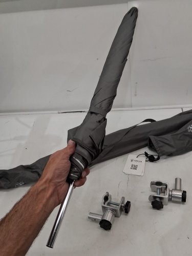 2pk AMMSUN PORTABLE BEACH CLAMP-ON UMBRELLA WITH CARRY CASE - 52" - grey image 4