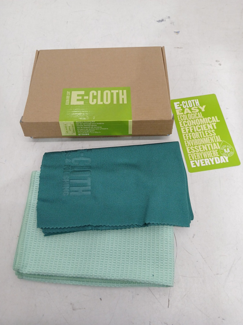 2pk Microfiber E-Cloth window Glass Scrubbing and Polishing cloth - blue/teal image 3