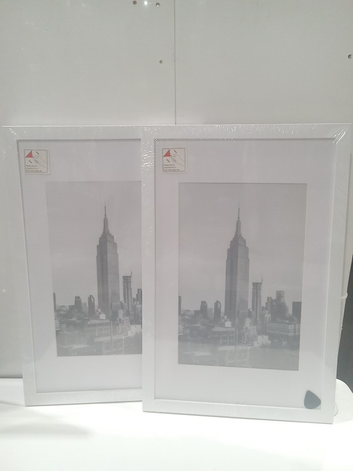 2pk smiry plexiglass cover picture frame - 11"x17" - white image 2