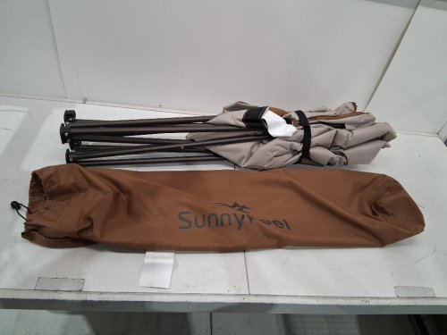 sunnyfeel folding padded Camping Chair with Armrest, Side Pouch, Cooler & carry bag - 37.7" x 43" - 300lb max - brown (model: AC3008F) image 2