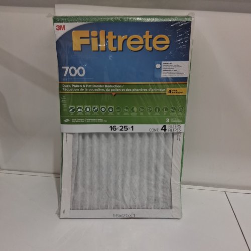 4pk filtrete pleated tough of pollen mpr 700 furnace filter - 16x25x1 - (modeL: merv 8) image 2