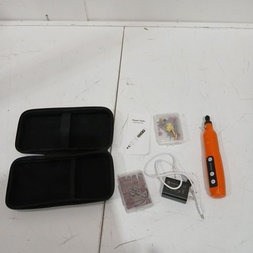 Mini Cordless Rechargeable Rotary Tool with Light and Attachments - Orange/Black image 3