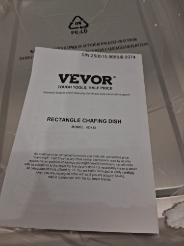 4PK VEVOR Rectangle Chafing Dish Buffet Set - 2 Full Size and 4 Half Size - 8QT  each - STAINLESS STEEL (model:hz-433) image 7