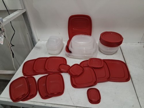 44PC Rubbermaid EasyStore Food Storage Containers with Lids - Red/Clear image 2