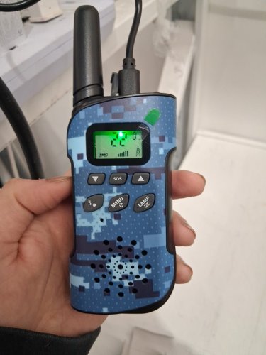 2PK INSPIREYES RECHARGEABLE WALKIE TALKIES FOR KIDS - UP TO 2MI/3KM RANGE - BLUE AND GREEN CAMOUFLAGE (MODEL: GL-528) image 4