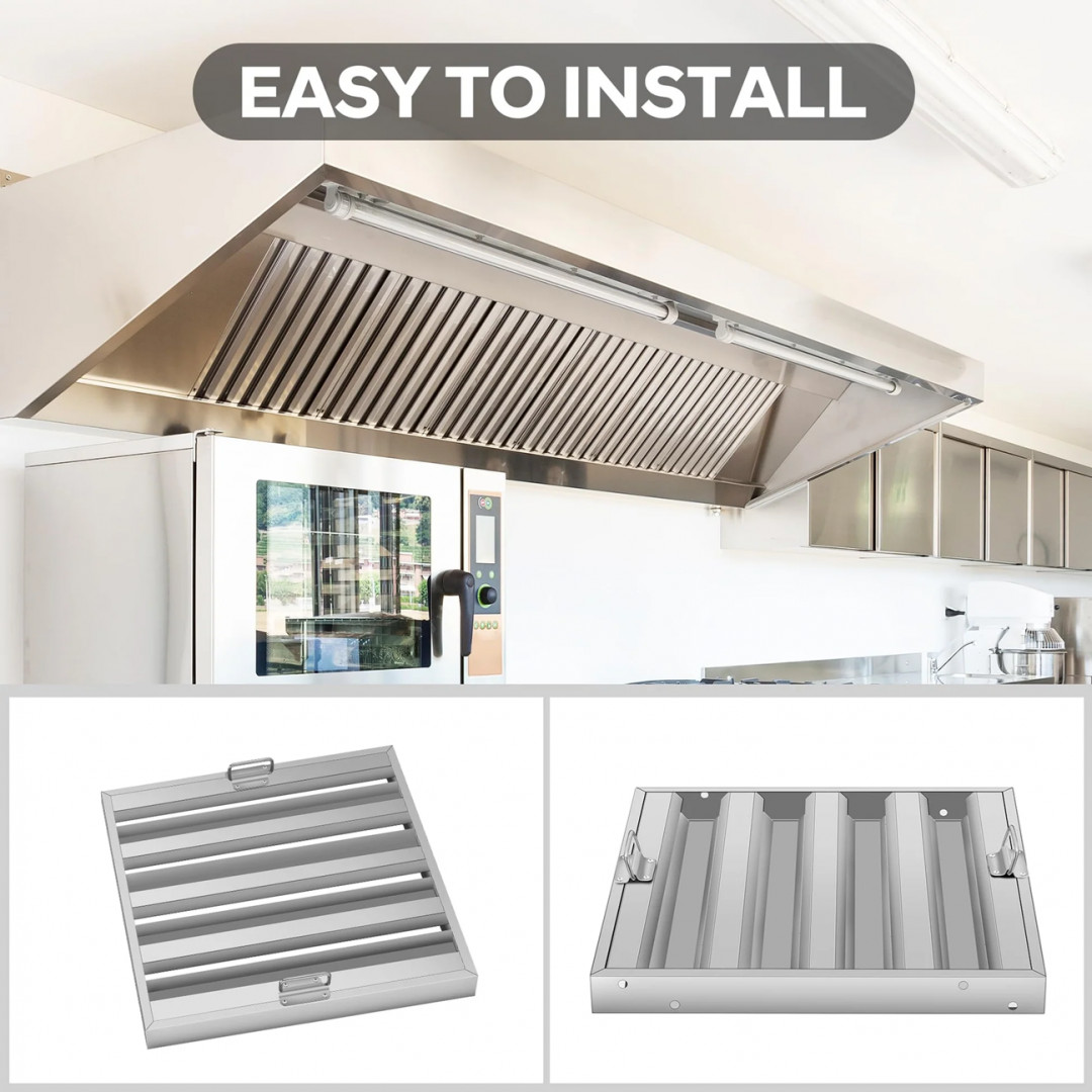 5PK Garvee Stainless Steel Commercial Kitchen Range Hood Baffle Grease Filter - 19.5" x 24.5" - Stainless - (Model: PAS_333RJ7VF) image 2