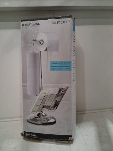 BETTER LIVING TOILET CADDY - TOILET PAPER DISPENSER WITH MAGAZINE RACK, 21" - SATIN NICKEL (model: 54544) image 2
