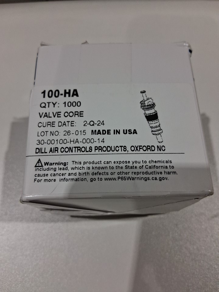 1000PK DILLVALVES TIRE VALVE CORE WITH SILICONE CUP SEAL FOR CAR, TRUCK, AND BUS TIRE VALVE - (MODEL: 100-HA) image 4