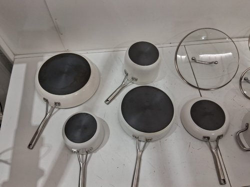 12pc kitchenaid hard anodized ceramic cookware set - off-white (model: 1804554) image 7