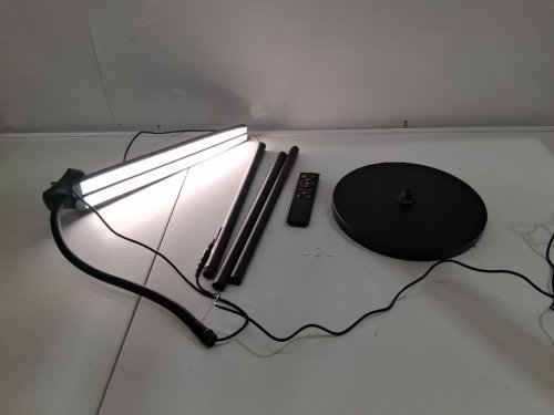 Double Head Dimmable LED Floor Lamp with Adjustable Gooseneck - 4 Colour Temperatures - Black image 3