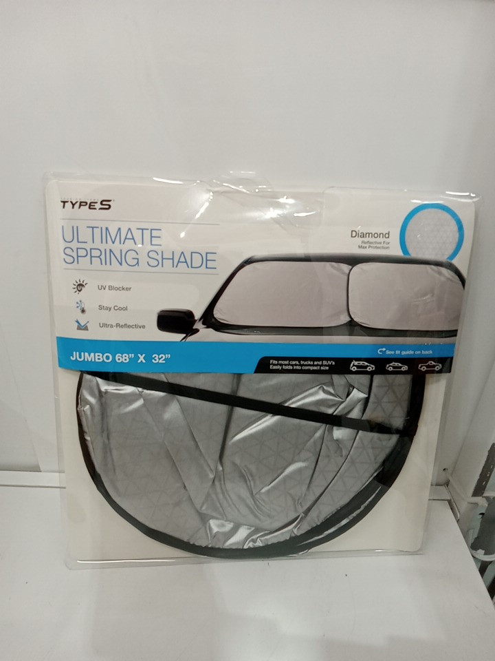 Type S Ultimate Spring Shade Jumbo Diamond UV VBlocking Windshield Cover - Universal fit - 68" x 32" (Model: SS56732-4) image 2