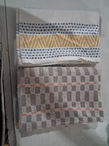 2PK Made in Portugal 100% cotton Soft & absorbent KITCHEN TOWELS - 20" X 28" - BLUE/YELLOW/WHIT/ORANGE/BROWNE (MODEL: 3400440) image 2