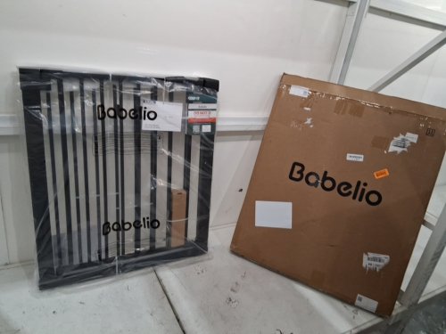 BABELIO PRESSURE MOUNTED METAL BABY GATE - 30" X 29"- 48" - BLACK (MODEL: CB-M-101) image 2