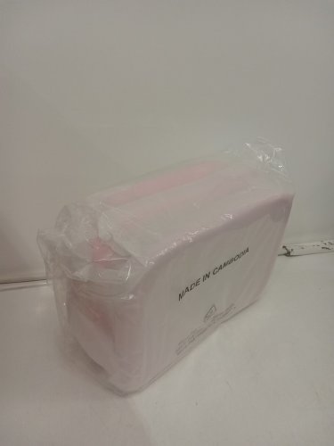 double sided clear plastic multi-purpose travel toiletry bag with zipper closure - 8.5" x 6" x 4" - clear/pink image 3
