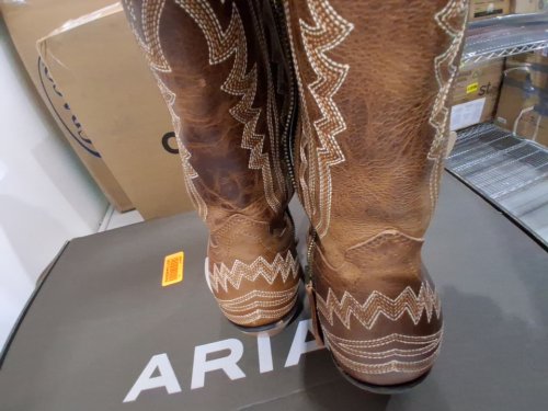 women's ariat Casanova Western cowboy Boot with side partial zip - size 9.5 medium width - shades of grain/tan brown - (style: 10044481) image 4