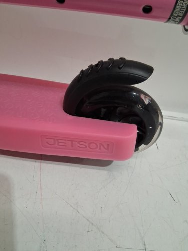 Kid's Jetson Jupiter 2-Wheel Light-Up Kick Scooter, LED Lights on Handlebar, Stem, Wheels & Deck, Adjustable Handlebar, Rear Brake, Easy-Folding Mechanism - Ages 5+ - pink (MODEL: JJUP-PNK) image 4