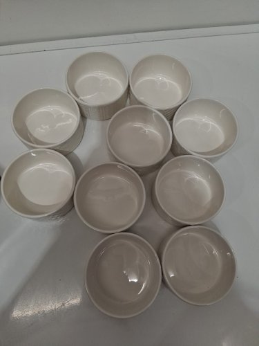 10PK Trudeau Set Of Stoneware Bowls- 4.02" diameter -white design-(model:1780250) image 3