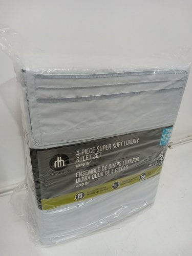 4PC Hometrends Super Soft Luxury Microfiber Sheet and pillowcase Set - Twin / Twin XL - Light Blue image 2