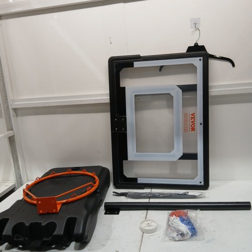 Adjustable Height Portable Basketball Hoop & Goal - 5ft to 7ft - 32" - black/orange image 3