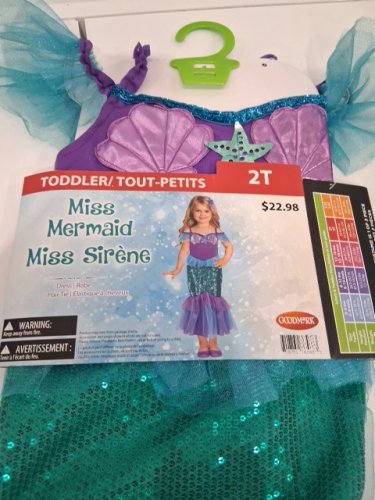 GIRL'S GOODMARK MISS MERMAID COSTUME SET - 2T - PURPLE/TURQUOISE image 3