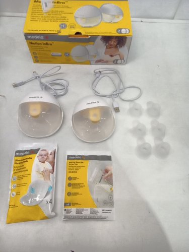 MEDELA MOTION INBRA WEARABLE BREAST PUMP - WHITE/YELLOW - (MODEL: YM-8801) image 2