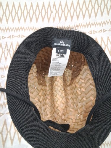 Men's Quiksilver pierside straw lifeguard hat - LARGE / XL -WHITE/GOLD PATTERN image 5