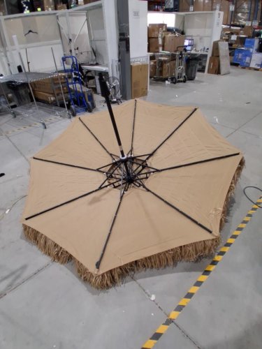 AinfoxBoho Hawaiian Fringe Thatched Tiki Patio/Bar Umbrella - 9FT - Yellow (Model: OB-OTU066) image 5