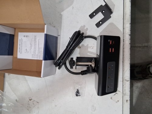 Haiaoyyds Desk Power Bar with 3 AC Outlets & 4 USB Ports - Black (MODEL: SH001-TR-PRO(PD)) image 2