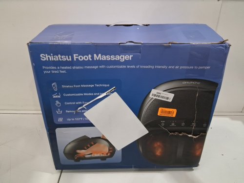 RENPHO shiatsu FOOT MASSAGER with heat and COMPRESSION - BLACK (MODEL: rf-fm059r/rf-fm059r-h) image 2