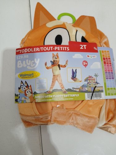 Toddlers Bluey Bingo with Flappy Butterfly Classic Costume - 2T  - orange image 2