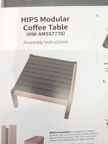 HIPS MODULAR COFFEE TABLE - 26" - BLACK (MODEL: HW-AM557770) image 6