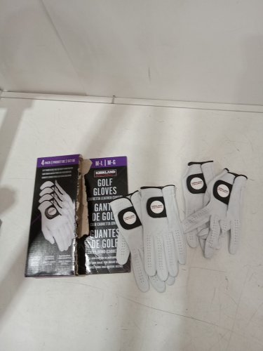 4PK Kirkland Signature Premium Cabretta Leather Golf Gloves - left Hand - MEDIUM/LARGE - White (Model: 1819560) image 2