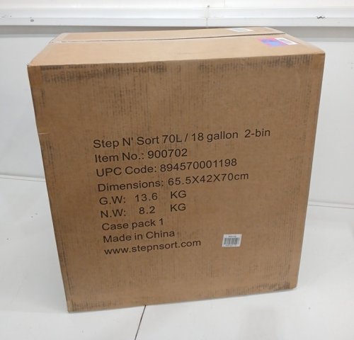 The Step N' Sort Soft Step Dual Trash and Recycling Bin - Silver - 70L (35L Each Side) (Model: 900702) image 2