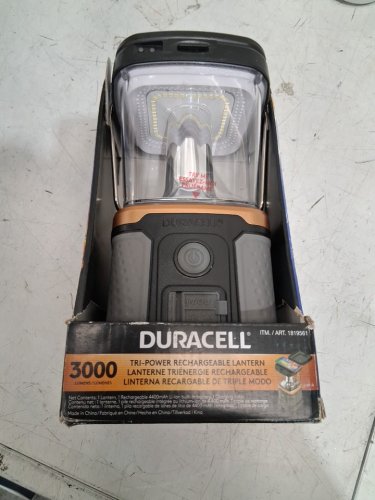 Duracell Tri Power Rechargeable Lantern - 3000LM - BLACK/GREY (MODEL:1819561) image 2