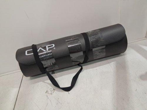 CAP Barbell High Density Exercise Yoga Mat with Strap - 1/2" x 24"x 68" -black (model: mtis-6523-12tl) image 3