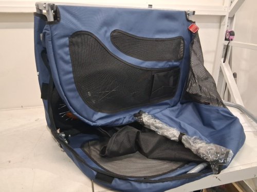 Foldable Pet Bike Carrier Trailer - 33.27" X 28.54" X 56.69"- Black & Blue (model: DT815) image 5