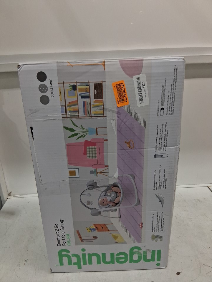 INGENUITY COMFORT 2 GO PORTABLE baby SWING - 0M-9M - CUDDLE LAMB theme/grey (MODEL: 12184) image 7
