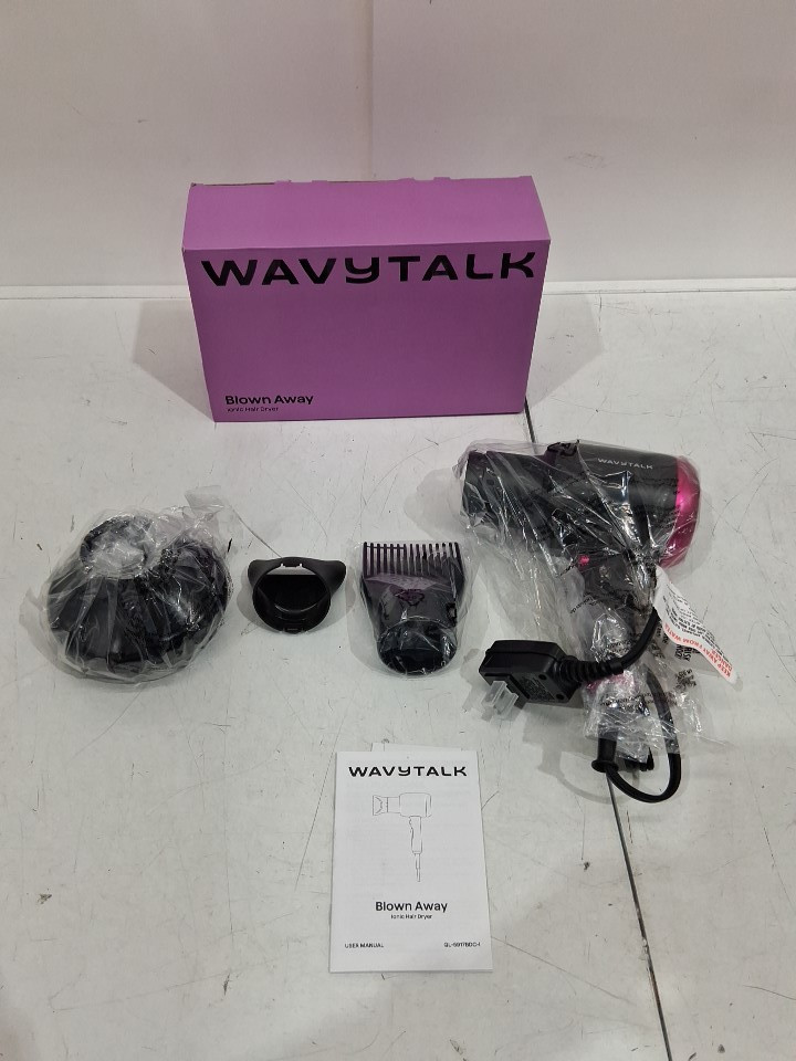 Wavytalk Fast Drying BLOW Dryer with Ceramic Technology AND 3 Attachments - 1875W - BLACK/PINK (MODEL: QL-5917BDC-I) image 2