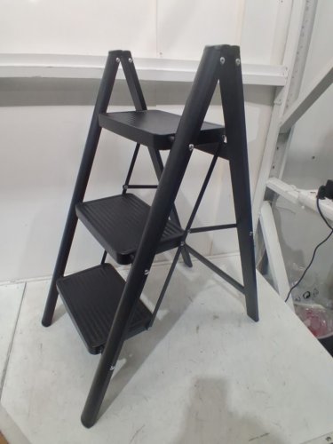 REDCAMP Portable Folding 3-Step Stool Ladder - 14.9" x 23.4" x 29.9" - Black (Model: RC51038CA) image 4