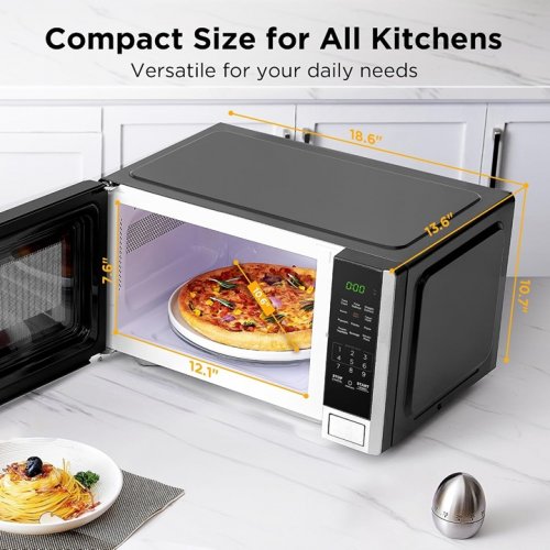 BLACK+DECKER STAINLESS STEEL MICROWAVE OVEN WITH Child Safety Lock AND 6 Auto Cook Presets - 900W - (MODEL: EM925AB9-P/CA) image 2