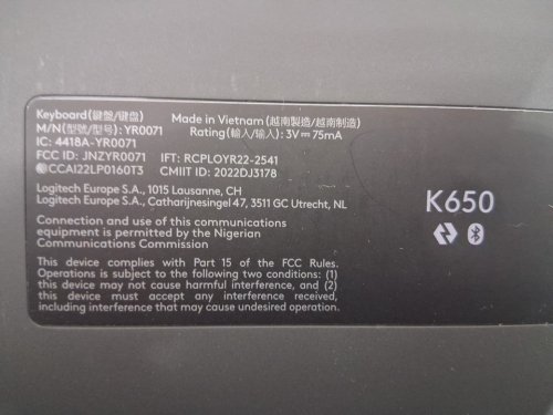 LOGITECH SIGNATURE K650 BLUETOOTH/WIRELESS KEYBOARD - GRAPHITE (MODEL: YR0071) image 5