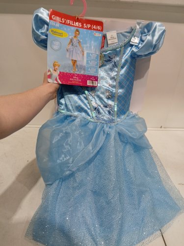 2PC TODDLER GIRLS DISGUISE DISNEY CINDERELLA COSTUME - SMALL, 4-6  - BLUE image 2
