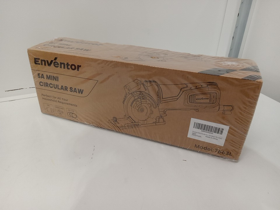 enventor mini corded 3-1/2" circular saw with precise laser guide & 3 ASSORTED 89mm saw blades - 5A, 5500RPM - blue (model: 7663L) image 4