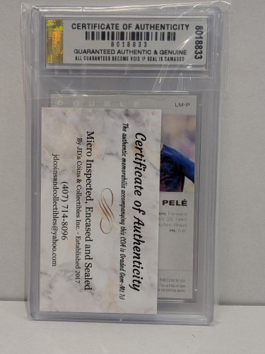 MESSI & PELE EXCLUSIVE EDITION FIFA CARD - JDCC GEM MINT 10 - 2002 LEAF LEGENDS #LM-P image 3